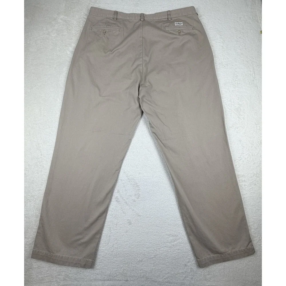 Polo Ralph Lauren Andrew Pants 42x32 Dbl‎ Pleated Chino Classic Fit Baggy Preppy
